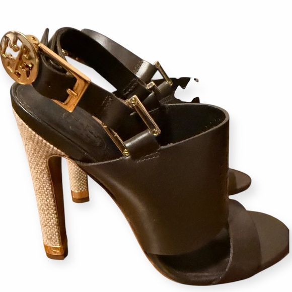 Tory Burch Black and Gold Women's Heels - Picture 2 of 5